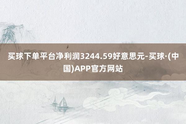 买球下单平台净利润3244.59好意思元-买球·(中国)APP官方网站