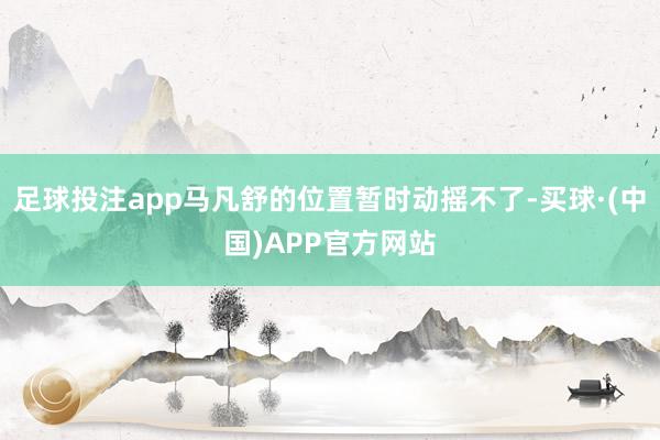 足球投注app马凡舒的位置暂时动摇不了-买球·(中国)APP官方网站