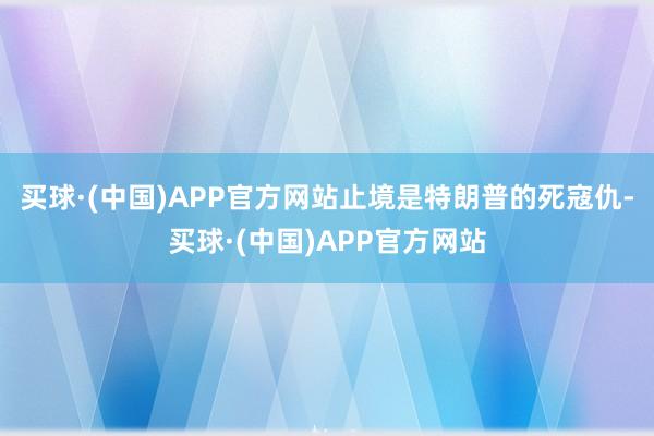 买球·(中国)APP官方网站止境是特朗普的死寇仇-买球·(中国)APP官方网站