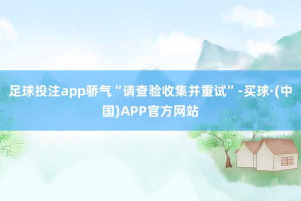 足球投注app骄气“请查验收集并重试”-买球·(中国)APP官方网站