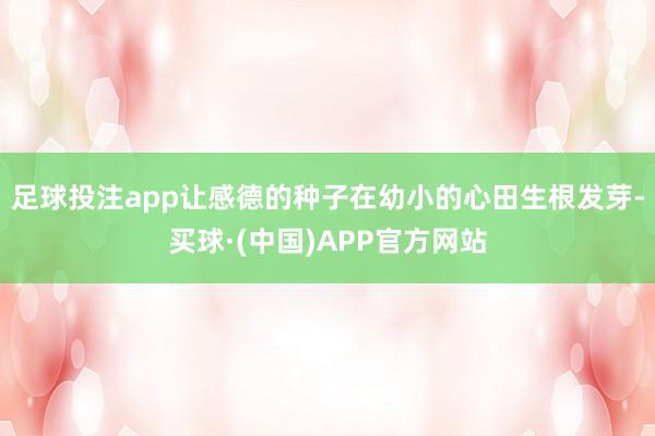 足球投注app让感德的种子在幼小的心田生根发芽-买球·(中国)APP官方网站