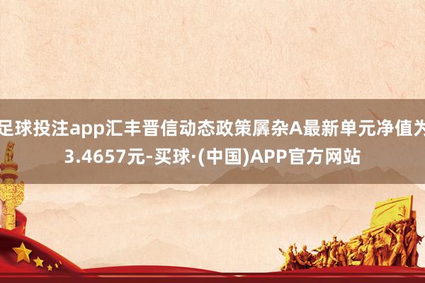 足球投注app汇丰晋信动态政策羼杂A最新单元净值为3.4657元-买球·(中国)APP官方网站