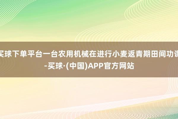 买球下单平台一台农用机械在进行小麦返青期田间功课-买球·(中国)APP官方网站