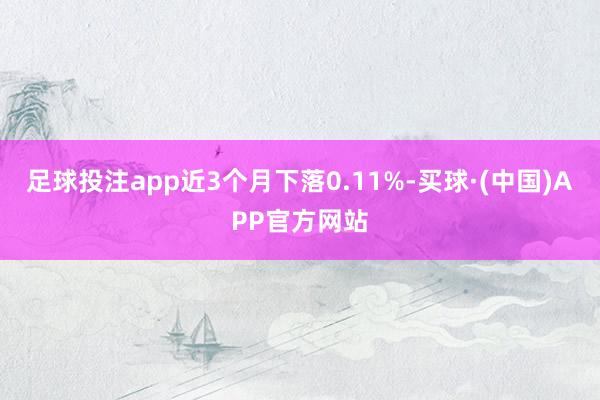 足球投注app近3个月下落0.11%-买球·(中国)APP官方网站