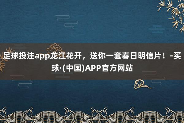 足球投注app龙江花开，送你一套春日明信片！-买球·(中国)APP官方网站
