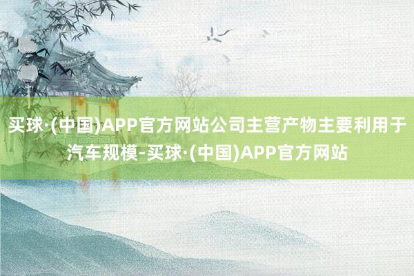 买球·(中国)APP官方网站公司主营产物主要利用于汽车规模-买球·(中国)APP官方网站