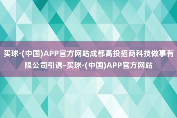 买球·(中国)APP官方网站成都高投招商科技做事有限公司引诱-买球·(中国)APP官方网站