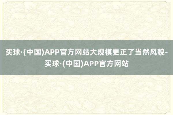 买球·(中国)APP官方网站大规模更正了当然风貌-买球·(中国)APP官方网站